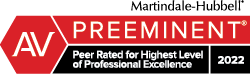 Martindale-Hubbell AV Preeminent Peer Rated for the Highest Level of Professional Excellence 2022