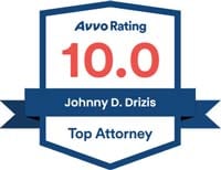 Avvo Rating 10.0 Johnny D. Drizis Top Attorney